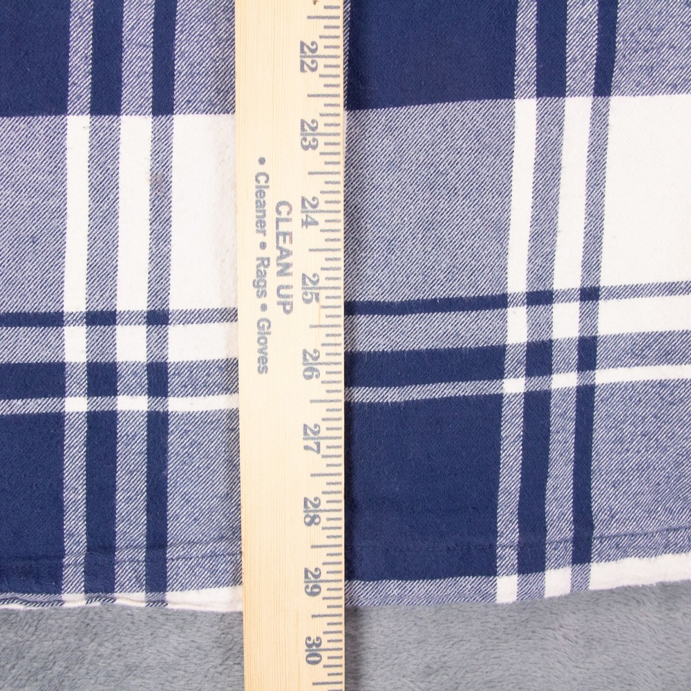 Patagonia Fjord Flannel Mens L Organic Cotton Plaid Flannel Shirt Blue White - Picture 12 of 12